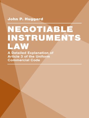 cover image of Negotiable Instruments Law